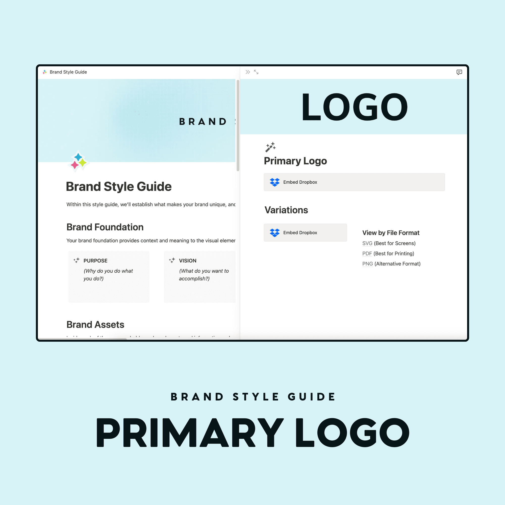 Notion template mockup