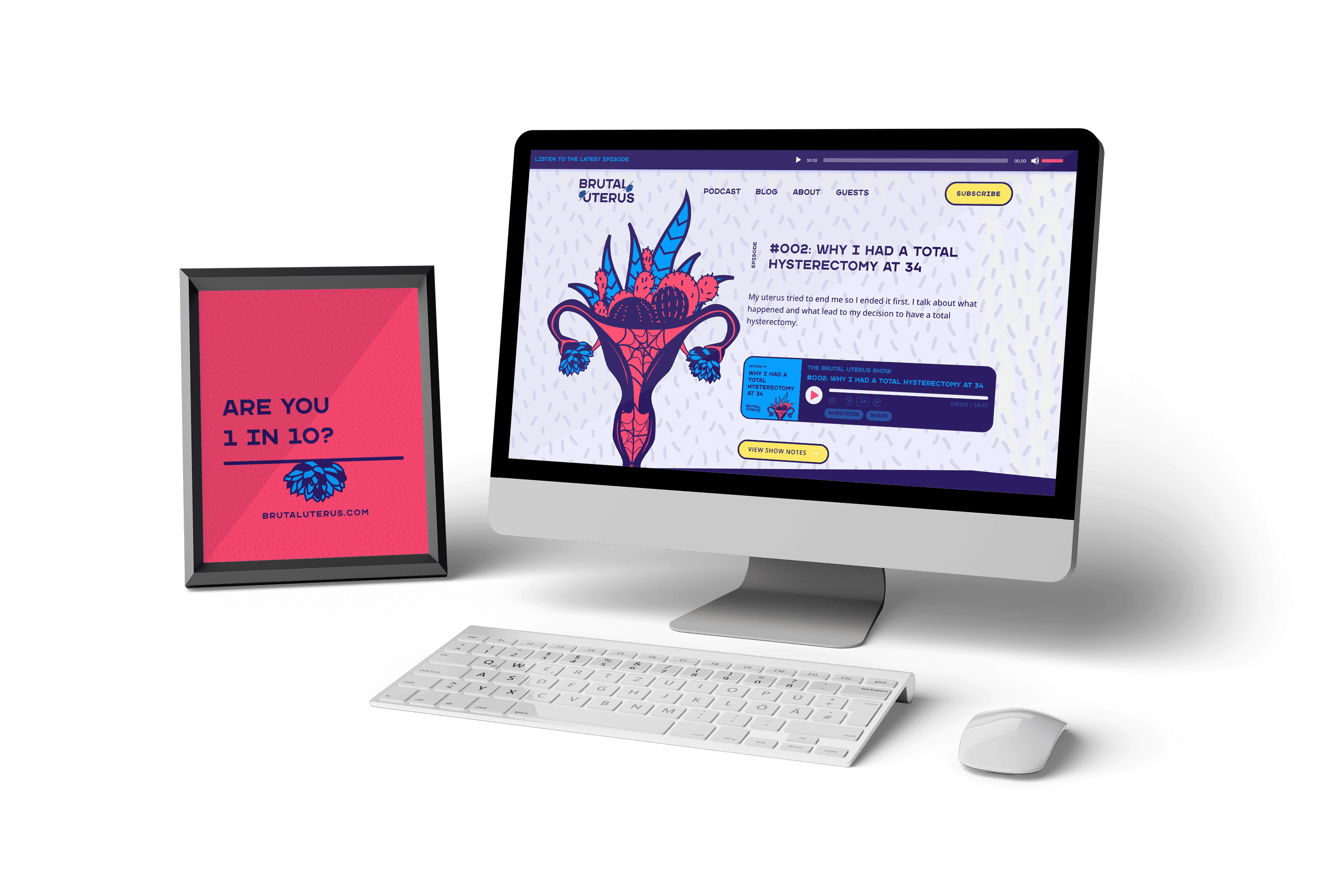 Brutal Uterus Desk Mockup